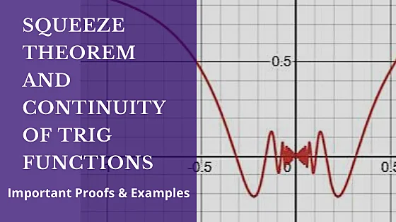 Squeeze Theorem & Continuity Of Trig-Functions|| Proofs & Examples