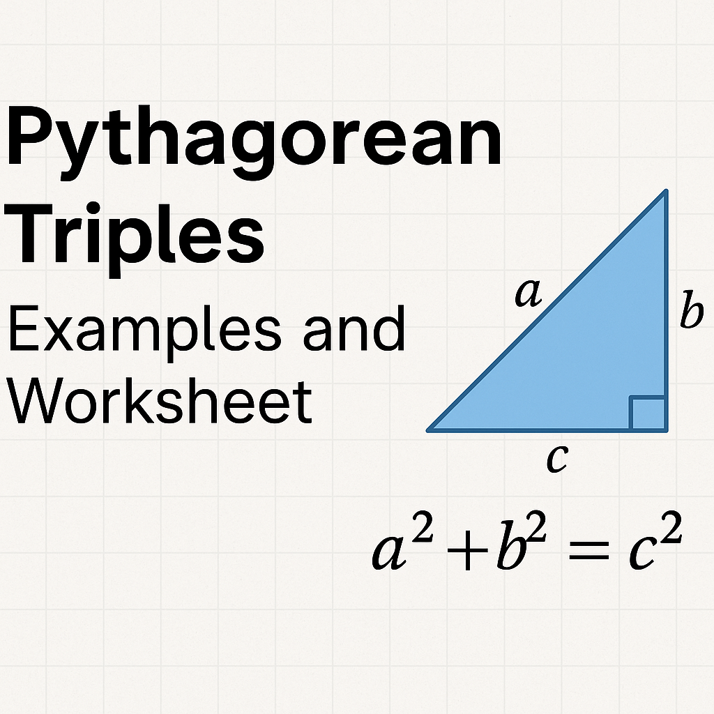 pythagorean triples worksheet and examples